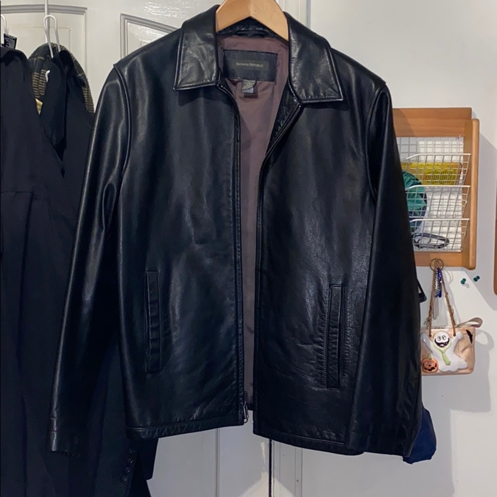 Banana republic large leather coat New, no tags
